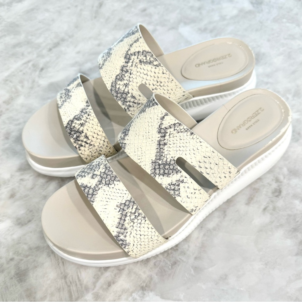 Cole Haan 2.Zerogrand Slotted Slide Ivory Sandal size 8